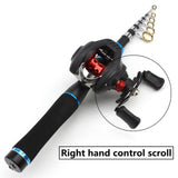 1.65M Carbon fishing rod Casting Rod and Baitcasting Reel set Portable telescopic pole Fishing rod with reel carp Trout pesca