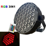 LED Remote Control Par Lights 36x3W DJ RGB 3IN1 Par Lights Strobe Beam Wash Disco Light Music Controller Effect Stage Lighting