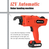 12V Automatic Rebar Binding Machine 8-34MM Rebar Tier Cordless Rechargeable Battery Tying Binding Machine Power Tools