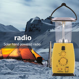 Solar Dynamo Multi-Functional 4-Way Powered Emergency Hand Crank FM Radio LED Camping Lantern Flashlight Phones Charger