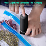 Portable Vacuum Sealer, Handheld Automatic Vacuum Food Sealer Wireless Mini Food Vacuum Sealer for Preservation Black