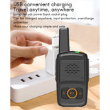 2 Pcs N1 Walkie Talkie 16 Channels UHF 400-470MHZ USB Charging Handheld Civil Wireless Office Hotel Dining Walkie Talkie