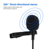 Portable USB Mini Microphone 1.5m Lapel Lavalier Mic Clip-on External Buttonhole Microphones for Laptop computer Recording Chat