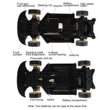 1:10 70Km/H 2.4G RC Car 4WD Double Battery High Power LED Headlight Racing Truck Drift Racing Car