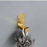 Self Adhesive Bathroom Towel Rack Brush Gold Roll Holder Robe Hooks Wall Haning Stainless Steel Bathroom Hardware Accessories
