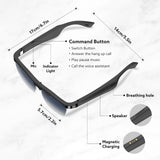 E-sports glasses Wireless Audio Glasses Bluetooth Sunglasses with Open Ear Music Headphones BT5.0 Hands-Free Calling Polarized