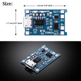100Pcs 5V 1A 18650 TP4056 Lithium Battery Charger Module Charging Board with Protection Dual Functions