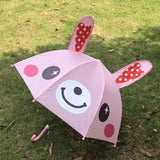 Cute Cartoon Kids Umbrella Animation Creative Long-Handled 3D Ear Modeling Children's Umbrella For Boys Girls 8K Sunshade