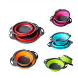 1PC Big Silicone Folding Colander Bowl Folding fruit basket Strainer Outdoor Camping Tableware Draining Bowl Portable Cookware