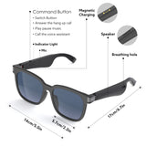E-sports glasses Wireless Audio Glasses Bluetooth Sunglasses with Open Ear Music Headphones BT5.0 Hands-Free Calling Polarized