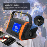 Hand crank solar radio portable outdoor emergency power supply digital LCD display with SOS alarm Bluetooth radio music player