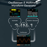 2.8"  3in1 Oscilloscope Multimeter Signal Source Dual Channel 250MSa/s Sampling Rate Handheld Oscilloscopes for Electronic Test