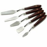 5Pcs/Set Stainless Steel Oil Painting Knives Artist Crafts Spatula Palette Knife Oil Painting Mixing Knife Scraper Art Tools