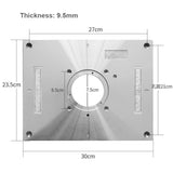 300mmX235mmX9.5mm Engraving Machine Flip Plate Aluminum Alloy Router Table Insert Plate with Lift Aids for Woodworking Bench