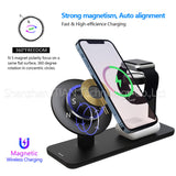3 In 1 Magnetic Wireless Charger 15W Qi Fast Charging Station For IPhone  Mini Chargers For iWatch Airpods