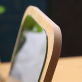 Pocket Cute Standing Desktop Mirror Compact Foldable Adjustable Angle Aluminum Cosmetic Wooden Table Makeup 360 Degree Portable