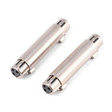 2pcs Microphone Connector 3-Pin XLR Female To Female Audio Microphone Adapter Connectors 3-Pin XLR Female To Female Adapters