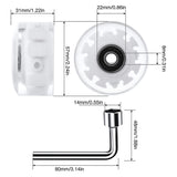 8 Pack 82A Roller Skate Wheels 32Mm X 58Mm, Outdoor/Indoor Quad Roller Skate Wheels With ABEC-9 Bearing