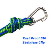 Premium Dock Lines Heavy Duty Braided Line Marine Rope for Jet ski, watercraft Boat, Kayaking, Marine Ropes with stainless clip