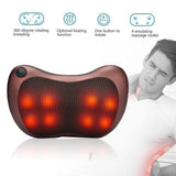 US Plug 8 Head Vehicle-mounted Shoulder Neck Waist Back Cervical Massager Whole Body Heating Shiatsu kneading Massage Pillow