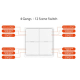 With Zigbee Gateway APP Control Smart Home No Wire Smart Tuya 4-Way Panel Scene Button Switch Used