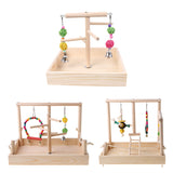 Bird Parrot Swing Climbing Ladder Desktop Stand Toy Wooden Playground Training Perch Platform Bird Cage Grinding Claws Chew Toys
