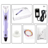 3D Pen Screen DIY 3D Printing Pen With ABS PLA Filament Creative Toy Gift 3 D Printer Pen Drawing For Kids Christmas Birthday