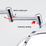 Space Saving Bathroom Makeup Mirror 10X Magnifying Round Easy Install Shaving Decorative Rotatable Folding Wall Mount Home Clear