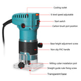 Speed Adjustable Woodworking Electric Trimming Electromechanical Wood Milling Engraving Slotting Brushed Motor Wood Router