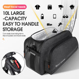 WEST BIKING 10L Large Capacity Cycling Bag Waterproof Mountain Bike Saddle Rack Trunk Bags Luggage Carrying Bag bicycle