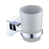 Round Glass Cup Hotel Wall Mounted Toothbrush Holder Home Toothpaster Accessories Toilet Bathroom Stainless Steel Organizer