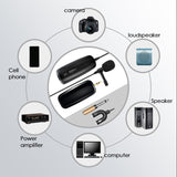 Lavalier Lapel Microphone,UHF Omnidirectional Recording Mic with Clip-On, Beltpack Transmitter for Interview Etc.