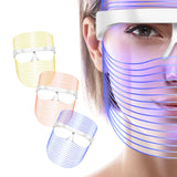 Rechargeable LED Photon Light Therapy Machine Three-color Facial Mask Whitening Skin Rejuvenation Instrument