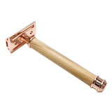 Classic Double-Sided Manual Razor Long Handle Safety Razors Olive Wood Shaver Set Waterproof No Rust