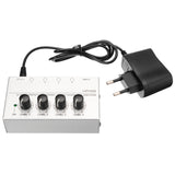 EU Adapter Headphone Amp HA400 Ultra-Compact 4 Channel High-power Headphone Audio Stereo Microamp Amplifier 11x6x3cm