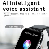 Smart Watch F107 Men Big Screen BT Call Blood Glucose Body Temperature Monitor Voice Assistant Women Fashion  Smartwatch