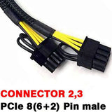 10Pcs 6-Pin to Dual 8-Pin Power Cable PCIe PCI-E 6-Pin to Dual 8-Pin Graphics Card Splitter Suitable for BTC ETH Miners
