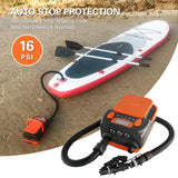 16PSI Intelligent Double Stage Air Pump with 6PCS Nozzles LCD Display 6000mAh Electric Pump Support Inflation and Deflation 2023