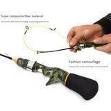 LEO Winter Ice Fishing Camouflage Ice Fishing Rod Super Soft Strong Mini Shrimp Fishing Rod for Boat Sea Fishing