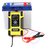 Large Power 12A Car Battery Charger Universal 12V 24V Battery Charger &amp; Maintainer for SUV Truck Car AGM GEL WET Lithium LiFePO4