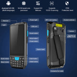 4G Handheld PDA Android 9.0 POS Terminal Touch Screen 2D Barcode Scanner Wireless Wifi Bluetooth GPS QR Code Reader