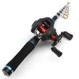 1.65M Carbon fishing rod Casting Rod and Baitcasting Reel set Portable telescopic pole Fishing rod with reel carp Trout pesca