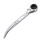 1pc 2 Way Ratchet Spanner 45#Steel Scaffold Spanner Wrench 19-21mm For Quick Fasten Remove Screws Nuts Construction Hand Tool