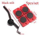 5pcs/set Heavy Duty Furniture Lifters Transport Furniture Mover Tools Wheel Roller Bar Hand for Lifting Moving Furniture Helper