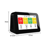 DM601 air quality detector measures carbon dioxide, CO2 dust, PM2.5TVOC benzene temperature and humidity