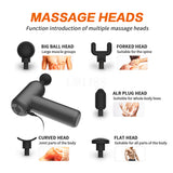 Electric Massager Muscle Massage Gun Muscle Stimulator Vibrating Back Neck Massager with 6 Heads Body Slimming Relief Pain Relax