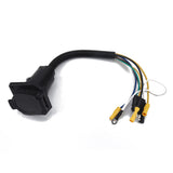 12V 7 Pin Round Trailer Plug 7 Way Socket Adapter Wiring Connector Tow Bar Socket RV yachts with Bracket for American (Black)