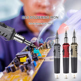 Gas Soldering Iron 3-In-1 Multifunctional Auto-ignition Adjustable Flame Butane Iron with Hot Air Gun Flamethrower