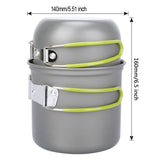 Outdoor Camping Cooking Kit  Aluminum Camping Cookware Set Water Kettle Pan Pot Travelling Hiking Picnic BBQ Tableware Equipment