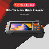 P30 Handhold Screen Endoscope Dual Lens Camera 4.3 inch Industrial Borescope 8mm 2.0mp Inspection Snake Camera 18650 Battery